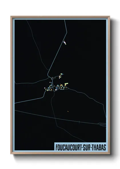 Une affiche de carte sur Foucaucourt-sur-Thabas