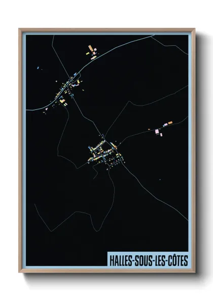 Une affiche de carte sur Halles-sous-les-Côtes