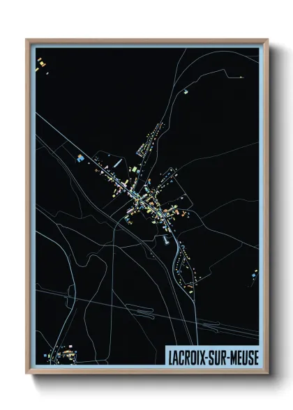 Une affiche de carte sur Lacroix-sur-Meuse