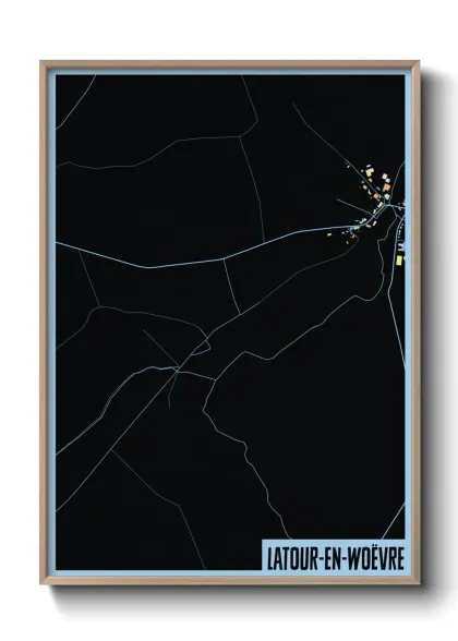 Une affiche de carte sur Latour-en-Woëvre