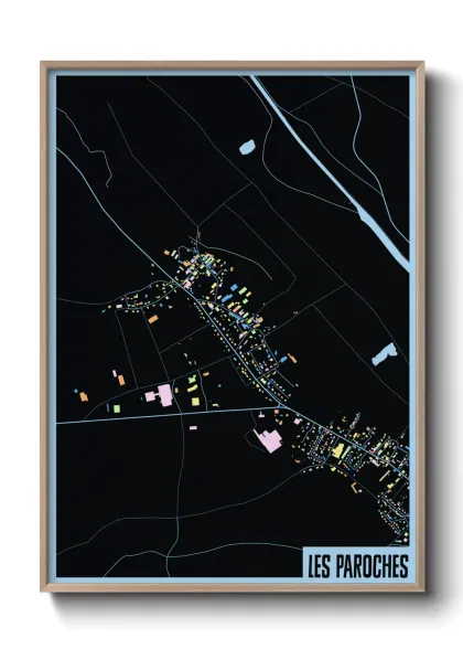 Une affiche de carte sur Les Paroches
