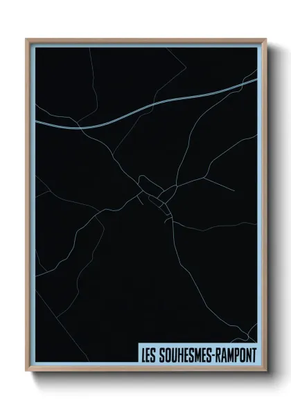 Une affiche de carte sur Les Souhesmes-Rampont