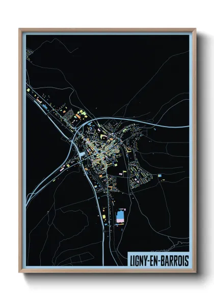 Une affiche de carte sur Ligny-en-Barrois