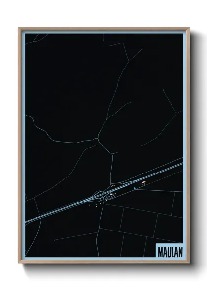 Une affiche de carte sur Maulan