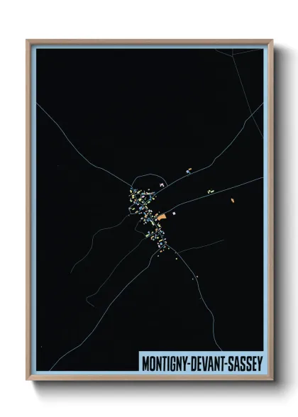 Une affiche de carte sur Montigny-devant-Sassey