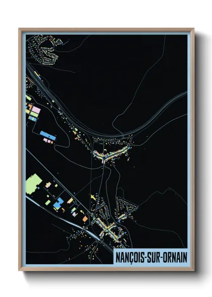 Une affiche de carte sur Nançois-sur-Ornain