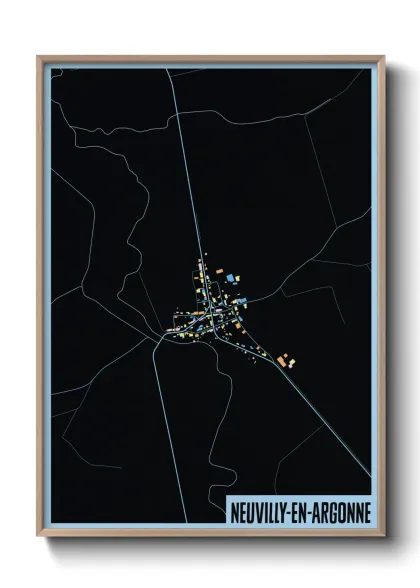 Une affiche de carte sur Neuvilly-en-Argonne