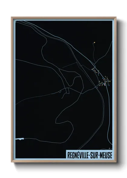 Une affiche de carte sur Regnéville-sur-Meuse