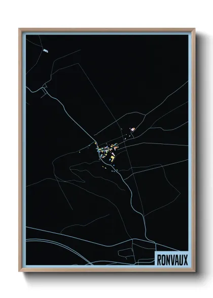 Une affiche de carte sur Ronvaux