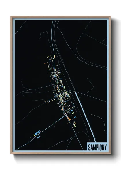 Une affiche de carte sur Sampigny