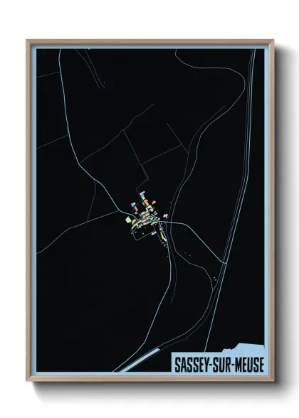 Une affiche de carte sur Sassey-sur-Meuse