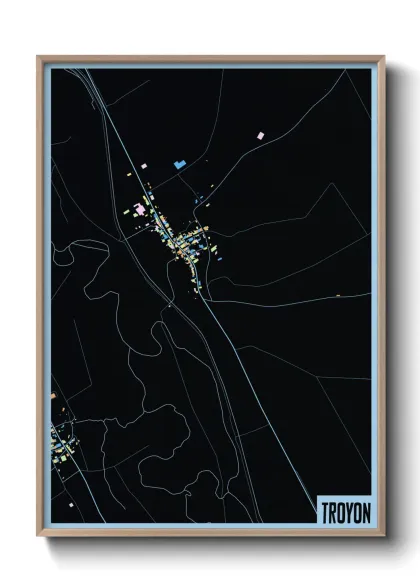 Une affiche de carte sur Troyon