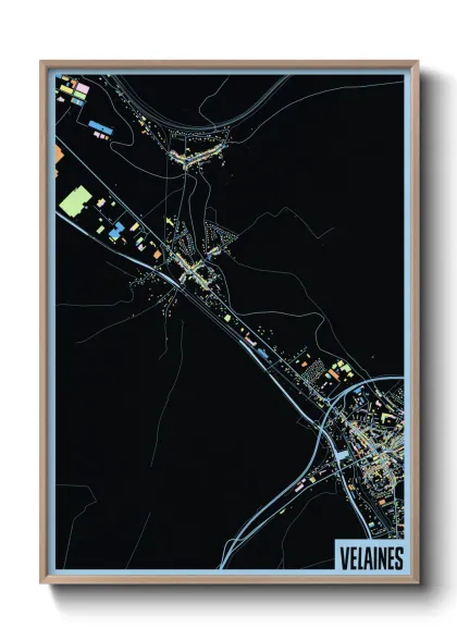 Une affiche de carte sur Velaines