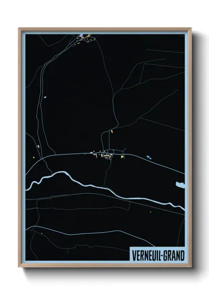 Une affiche de carte sur Verneuil-Grand