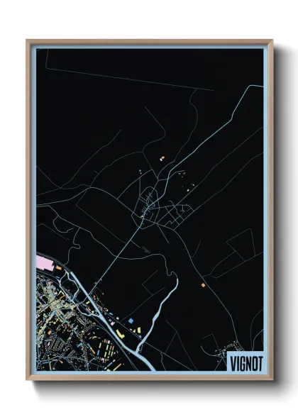 Une affiche de carte sur Vignot
