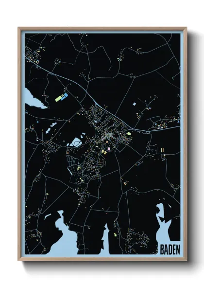 Une affiche de carte sur Baden