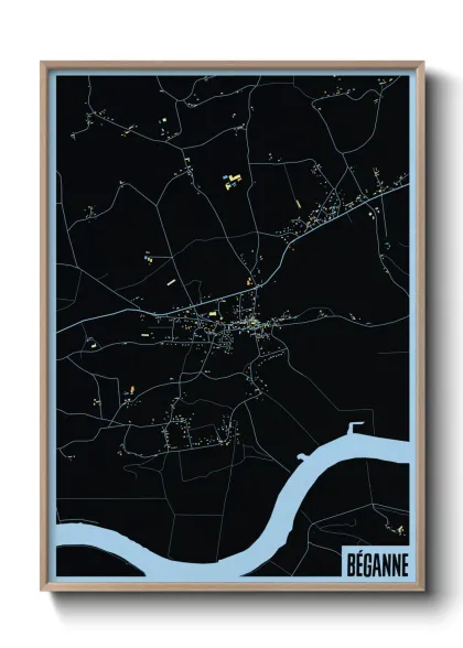 Une affiche de carte sur Béganne
