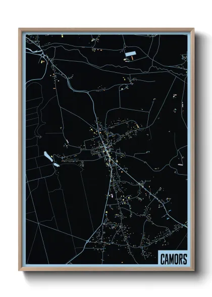 Une affiche de carte sur Camors