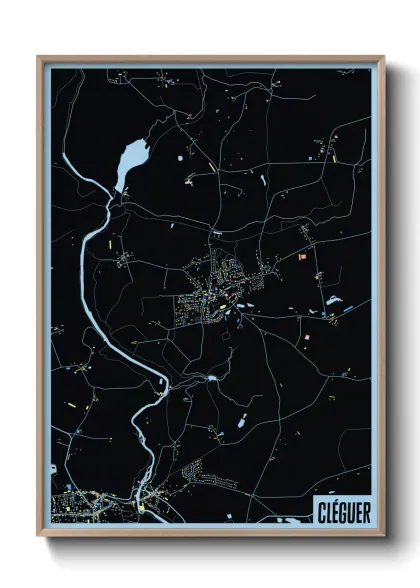 Une affiche de carte sur Cléguer