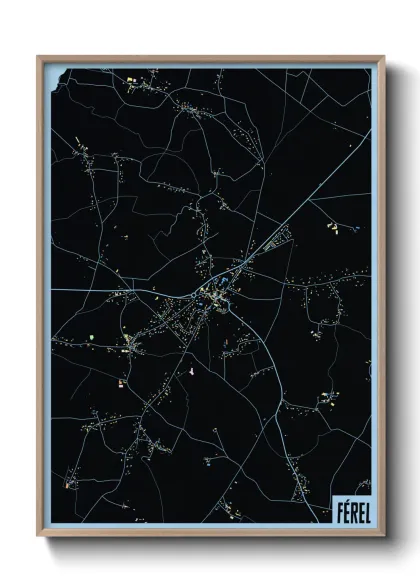 Une affiche de carte sur Férel