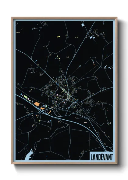 Une affiche de carte sur Landévant