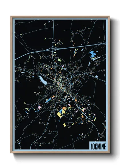 Une affiche de carte sur Locminé