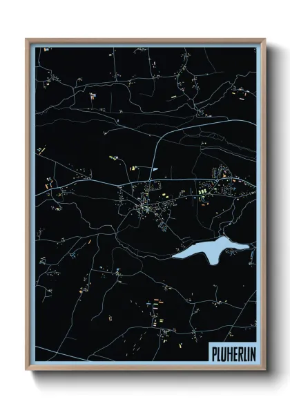 Une affiche de carte sur Pluherlin