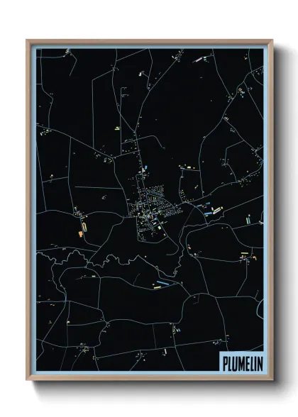 Une affiche de carte sur Plumelin