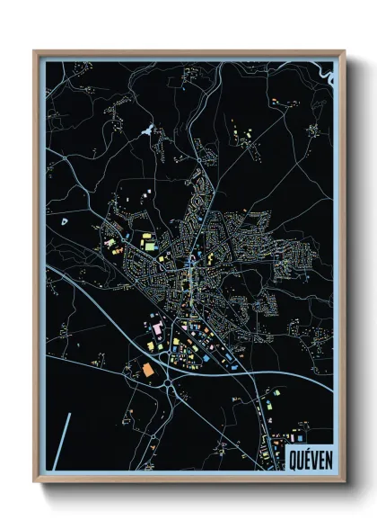 Une affiche de carte sur Quéven
