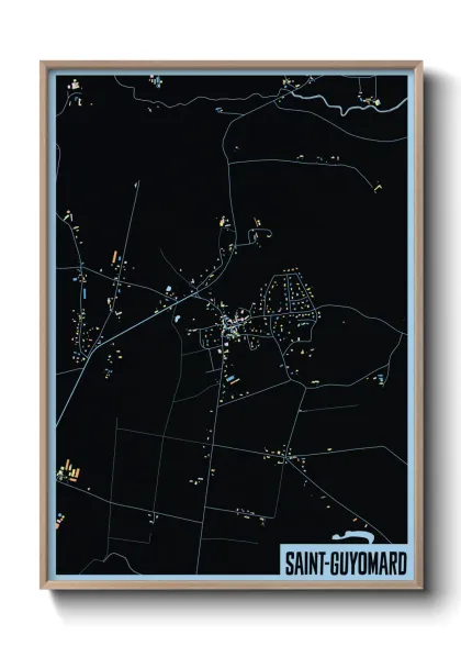 Une affiche de carte sur Saint-Guyomard