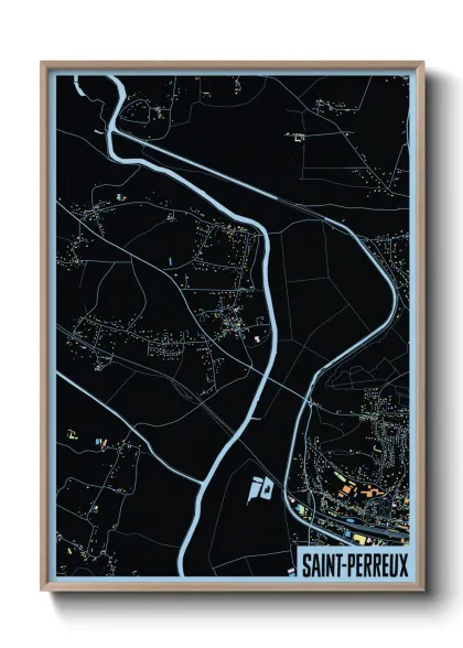 Une affiche de carte sur Saint-Perreux