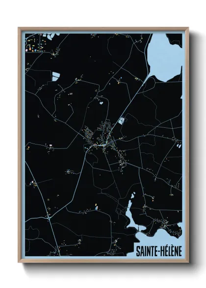 Une affiche de carte sur Sainte-Hélène