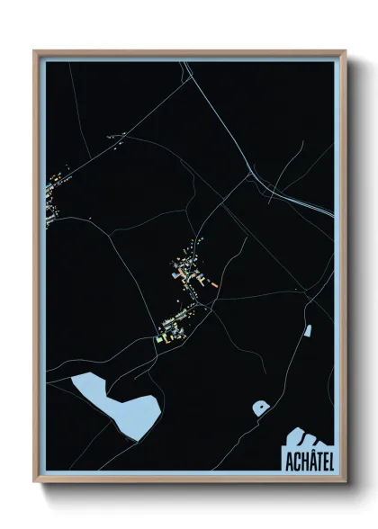 Une affiche de carte sur Achâtel