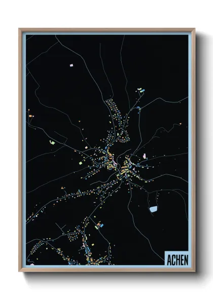 Une affiche de carte sur Achen