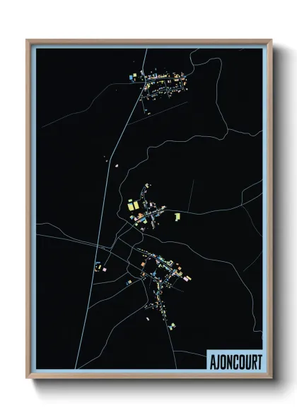 Une affiche de carte sur Ajoncourt