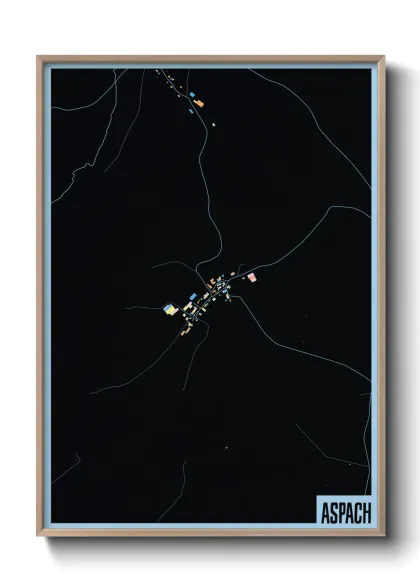 Une affiche de carte sur Aspach