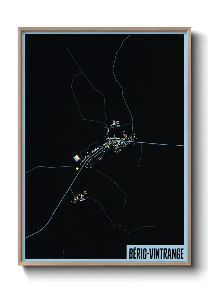 Une affiche de carte sur Bérig-Vintrange