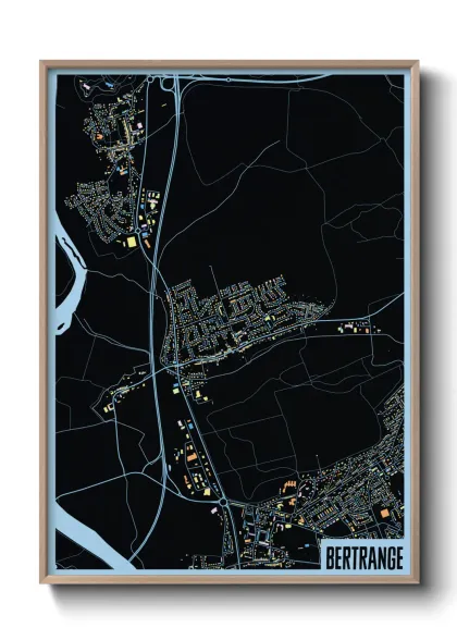 Une affiche de carte sur Bertrange