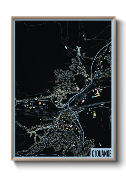 Une affiche de carte sur Clouange