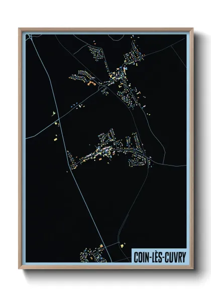 Une affiche de carte sur Coin-lès-Cuvry