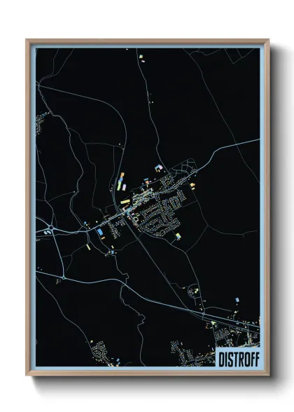 Une affiche de carte sur Distroff