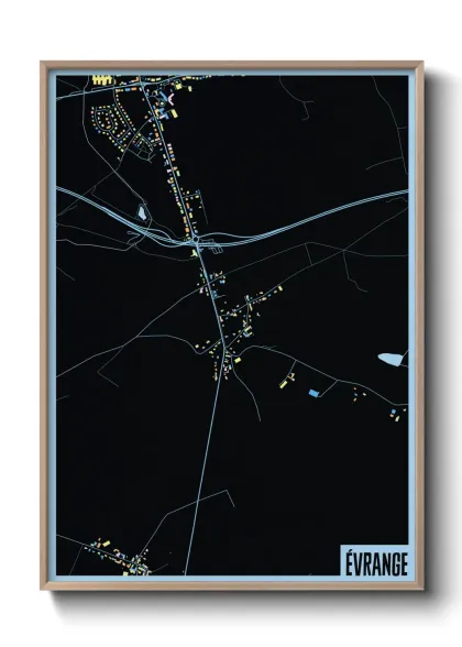 Une affiche de carte sur Évrange