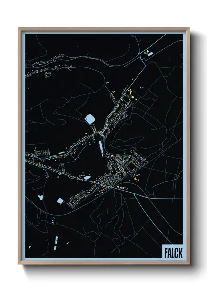 Une affiche de carte sur Falck