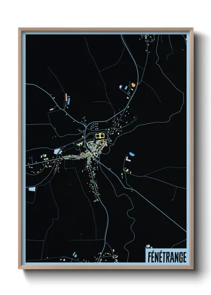 Une affiche de carte sur Fénétrange