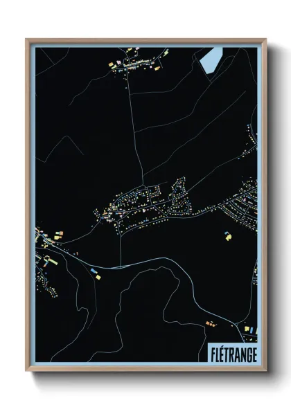 Une affiche de carte sur Flétrange