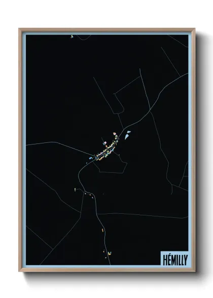 Une affiche de carte sur Hémilly