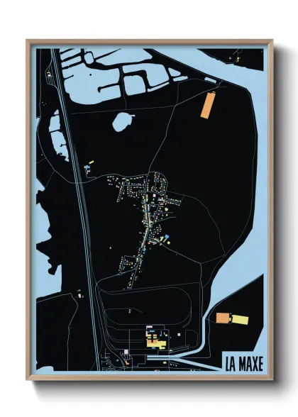 Une affiche de carte sur La Maxe
