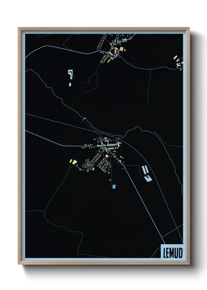 Une affiche de carte sur Lemud