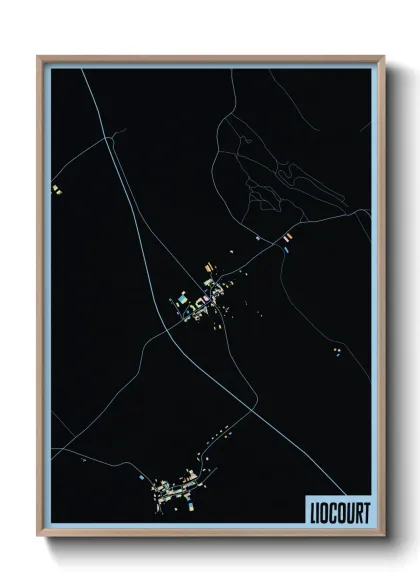 Une affiche de carte sur Liocourt