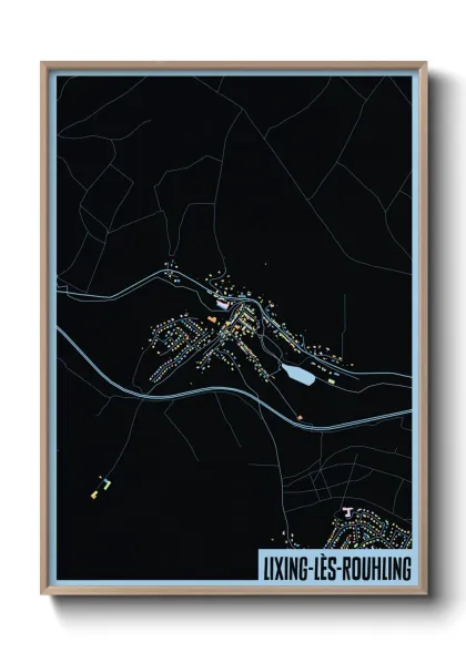 Une affiche de carte sur Lixing-lès-Rouhling